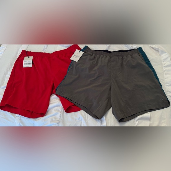 UNTUCKit Athletic Shorts in Red and Gray pair sz L nwt - Picture 1 of 8
